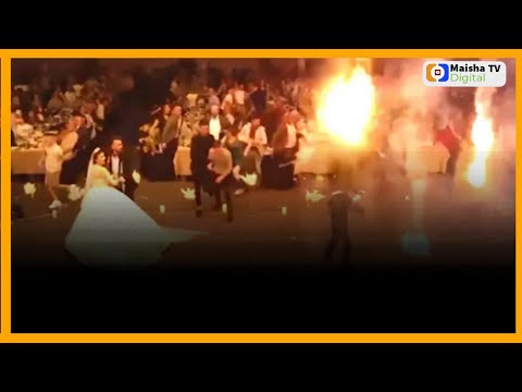 SHOCKING! IRAQ WEDDING FIRE TRAGEDY DRONE FOOTAGE SHOWS MOMENT BEFORE THE VENUE CAUGHT FIRE