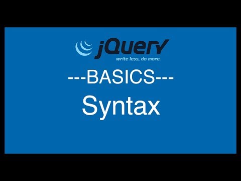 jQuery Basics Tutorial 3 Syntax