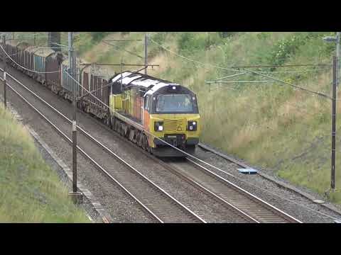 70812 6c37 Chirk - Carlisle Empty logs, 15th August 2019
