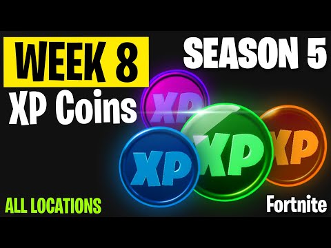 *EASY LOCATIONS* ALL Week 8 XP Coins Locations! - Season 5