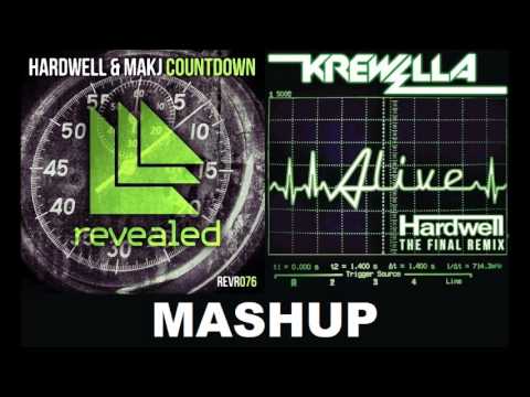 Countdown - Hardwell and MAKJ & Alive - Krewella (Hardwell Remix) -- MASHUP!!