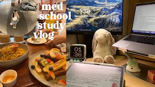 med school study vlog 🥐 | cafes, studying about lung diseases, last week of class!