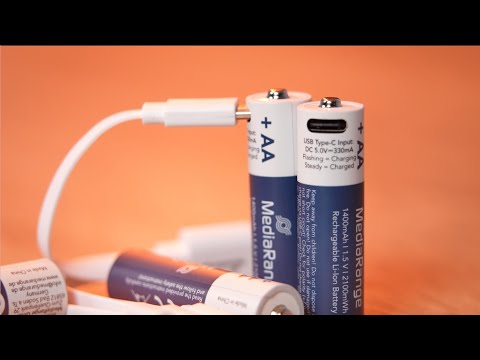 MediaRange - Wiederaufladbare USB-C Li-Ion Batterien | Micro AAA & Mignon AA
