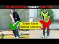 How to Take a Proper Batting Stance !! Cricket Tips For Beginners with Babar Azam Stance analysis