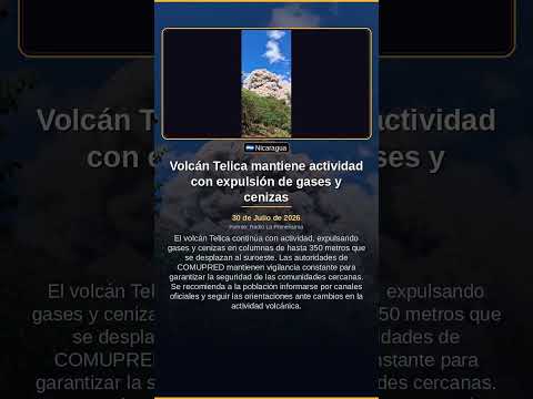 Volcán Telica mantiene actividad con expulsión de gases y cenizas
