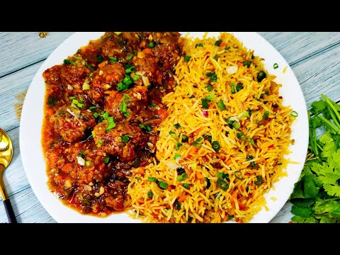 Gravy Manchurian with Schezwan Fried Rice/ Restaurant Style Recipe