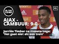 Jurriën Timber na monsterscore Ajax tegen SC Cambuur (9-0): 'Het gaat niet als een trein'