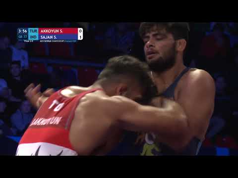 BRONZE GR - 77 kg: S. AKKOYUN (TUR) v. S. SAJAN (IND)