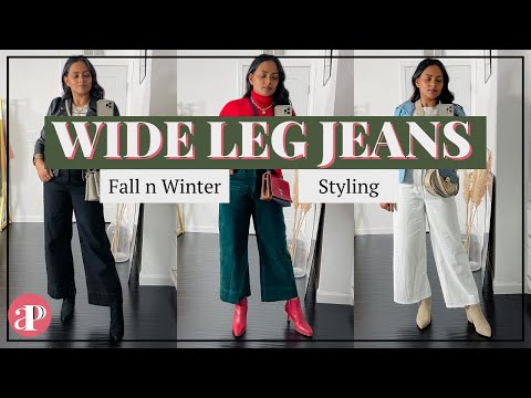 How to Wear WIDE LEG JEANS in FALL & WINTER - 12 easy...