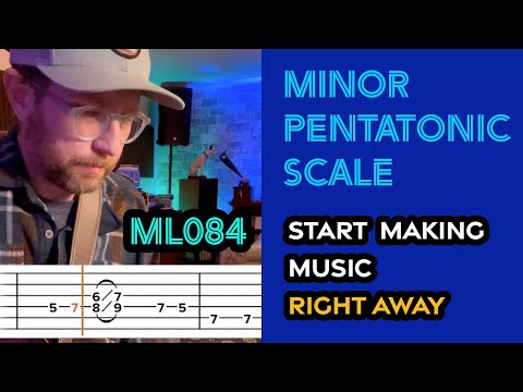 Start making music right away.  An easy way to visualize the minor pentatonic scale.