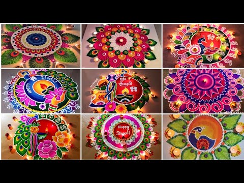 Diwali rangoli design l Big colourful rangoli designs | रंगोली beautiful rangoli collection #rangoli