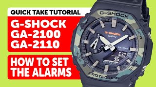 CASIO G-SHOCK GA-2110 & GA-2100 (5611) - HOW TO SET THE ALARMS