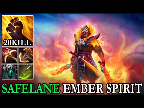 Hard Carry SafeLane Ember Spirit Daedalus + Battle Fury Carzy Sleight of Fist Damage 20Kills Dota2