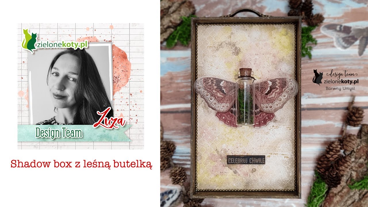 Shadow box z leśną butelką + video | Zuza