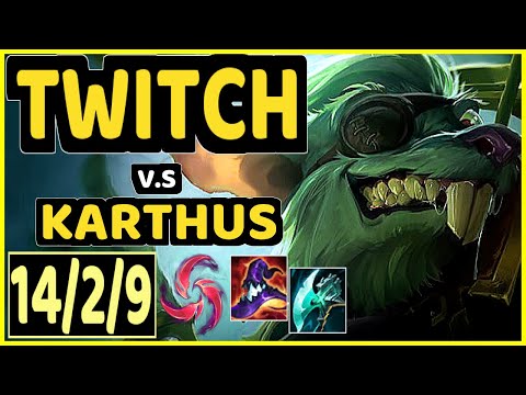 TWITCH vs KARTHUS - 14/2/9 KDA JUNGLE GAMEPLAY - EUW Ranked DIAMOND