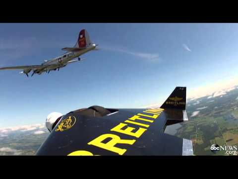 Caught on Tape: 'Jetman' Rides Along B17 With Jet-Propelled Wing Suit