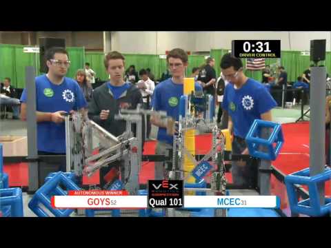 2015 VEXU Q101 - GOYS vs MCEC - 10 to 41-Division Div-VEX U-VEX Worlds 2015