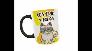 No Me Hablen Por Las Mañanas Los Odio a Todos Taza Plantilla Editable Sublimación Diseño Mug