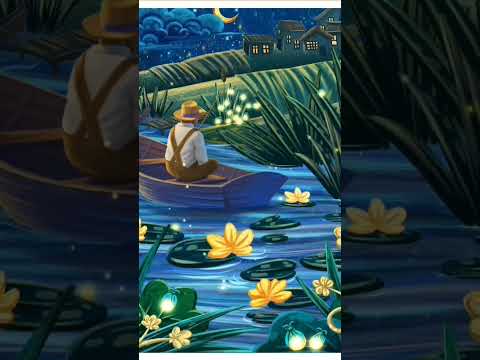 ✨"A silent river, fireflies’glow,and a journey through dreams..."🌙🚣‍♂️#shorts #nature #relax #fyp