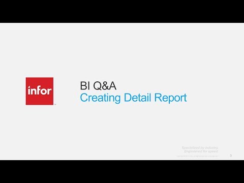 BI Q&A - Creating Detail Report