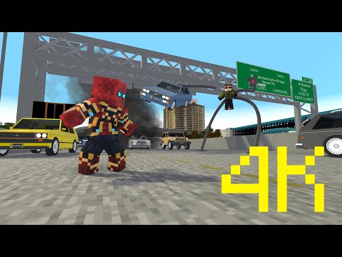 Spider-Man vs Doc Ock bridge fight in minecraft 4K | Spiderman: No Way Home. Minecraft animation