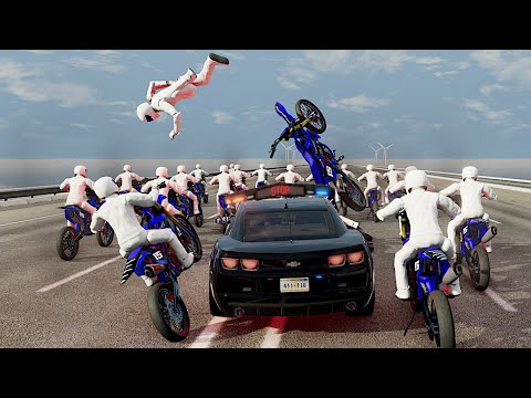 A Hoard of NPC Motocross Riders Fighting for Survival