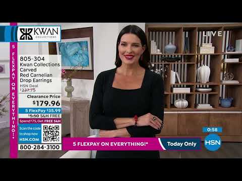 Kwan Collections Carved Red Carnelian Sterling Silver Dr...