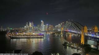 Queen Camilla arrives, Queen Elizabeth departs, in the same picture, Sydney Harbour 18.10.24