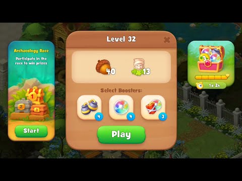 Gardenscapes Level 32 no boosters | F2P (ANDROID, IOS) 4K