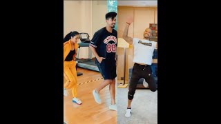 Dhanashree Verma dancing with Shikhar Dhawan and Shreyas Iyer