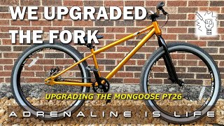 Cheap Dirt Jump Bike | Mongoose PT26 Fork Upgrade Install and Test
