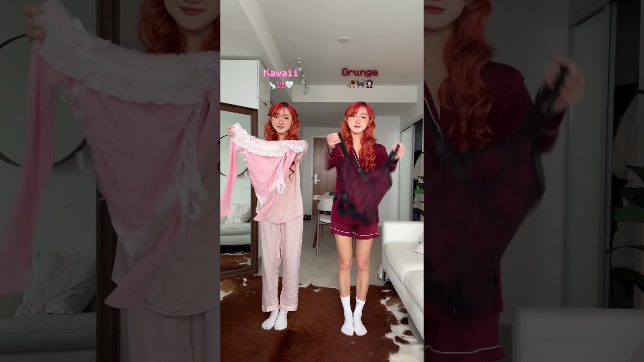 Kawaii 🐇🎀🤍 vs. Grunge 🥀🕷️🧛🏻‍♀️ which one is YOUR FAVORITE?? 👀… #shorts #fashion #ROMWE