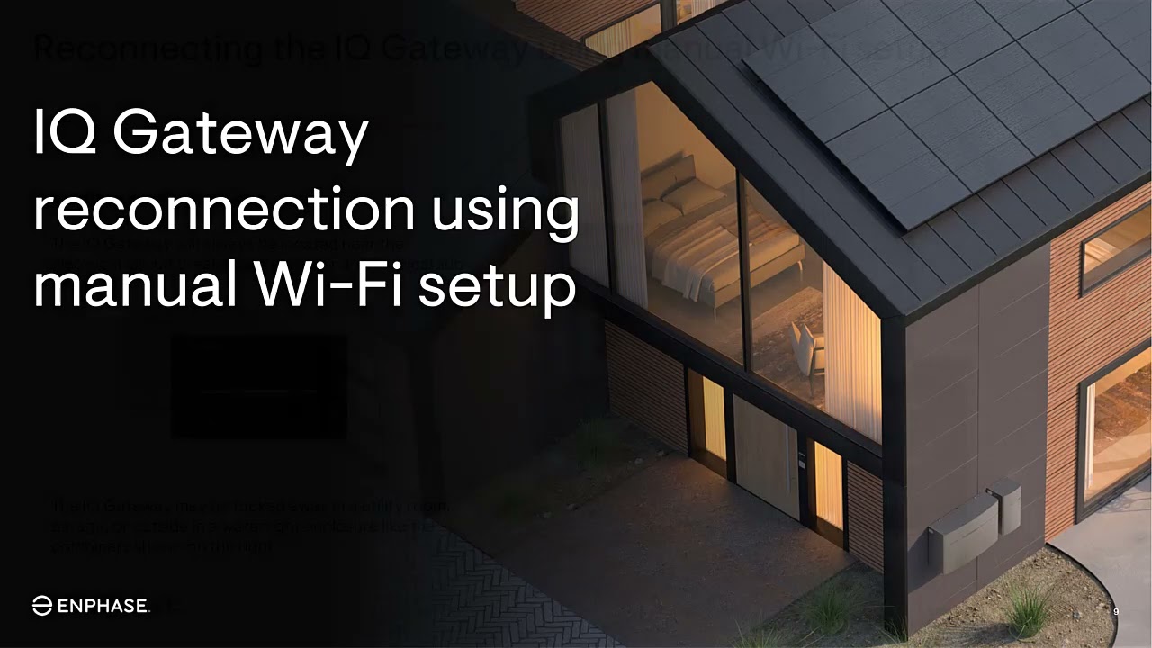 Reconnecting IQ Gateway to the local Wi-Fi
