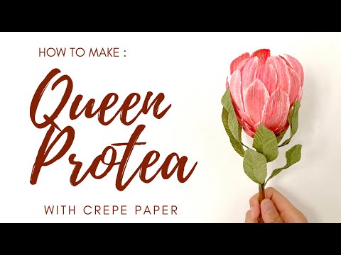 DIY QUEEN PROTEA with crepe paper | make bouquet with paper flowers