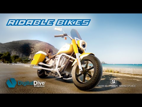 Ridable Bikes: Custom motorbike 3D preview for Unreal Engine 4 Marketplace