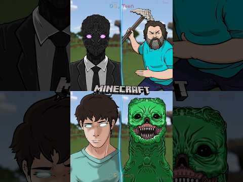 Minecraft Animation : Steve , enderman , creeper , herobrine Transformation