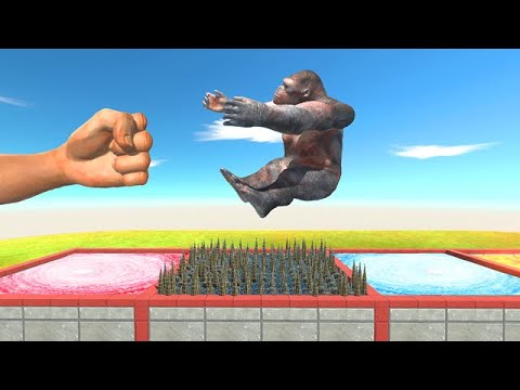 Giant Fist Punch in Portal or Obstacles - Animal Revolt Battle Simulator