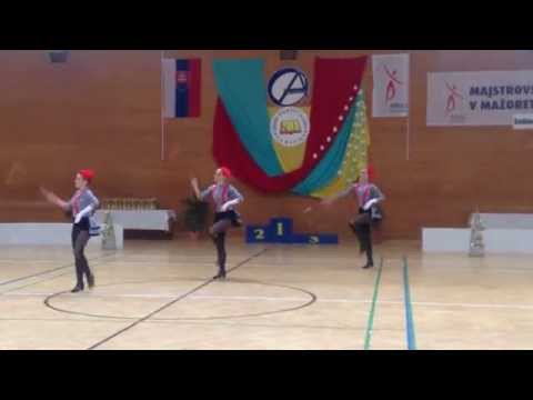 Majorettes TINA BRATISLAVA 2015 - trio baton senior