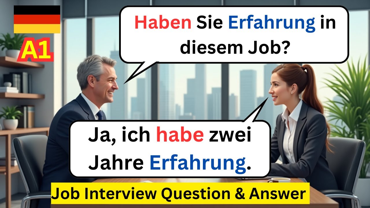 German Job Interview | A1 Beginner Conversation | Easy German Learning