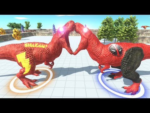 Shazam T-REX vs Deadpool T-REX Deathrun - Animal Revolt Battle Simulator