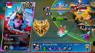 HARDGAME 🔥| PHARSA ALLSTAR GAMEPLAY WITH  BEST ONE SHOT BUILD IS HERE || TOP GLOBAL PHARSA - MLBB