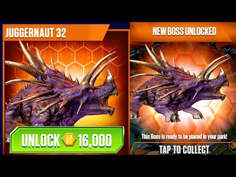 JUGGERNAUT 32 UNLOCKED NEW PLAYABLE BOSS!!! (JURASSIC WORLD)