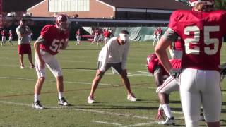 Alabama LBs work on leverage, hand placement - Oct. 22, 2014