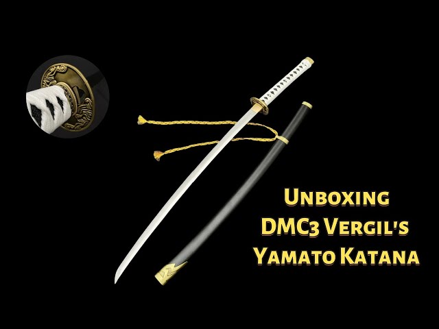 Vídeo relacionado con Abrecartas Devil May Cry Yamato de Vergil | Katana en miniatura de 22 cm como decoración de escritorio | Set de colección oficial de DMC con soporte para espada y vaina