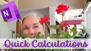 Quick Calculations in OneNote Garden Planner for my container plants and edibles