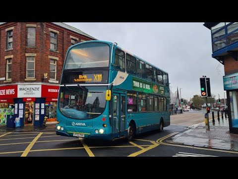 *Thrash* 7490/LF02 PKU-Arriva Northumbria-Volvo B7TL/Wright Eclipse Gemini on the X11 to Newcastle