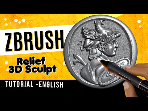 ZBRUSH Relief  3D Digital sculpting  Tutorial for 3d printing in English
