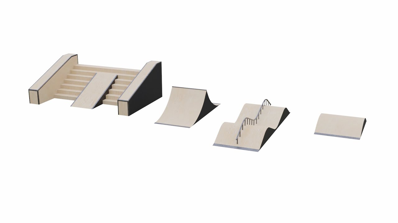 Skatepark Miscellaneous Ramps Collection 3D Model