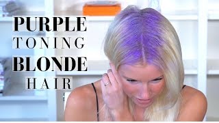 PURPLE TONING TREATMENT on BLONDE HAIR + BRIGHTENING SHAMPOO ROUTINE
