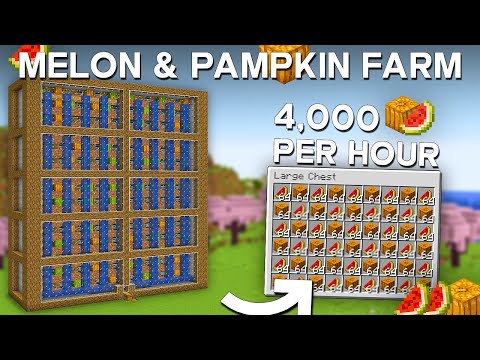 Minecraft Automatic Melon & Pumpkin Farm 1.21 - 4,000+ Per/h